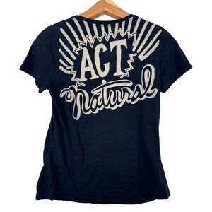 Chipotle T-Shirt M Black Act Natural Graphic Logo Uniform Halloween *Small Flaw